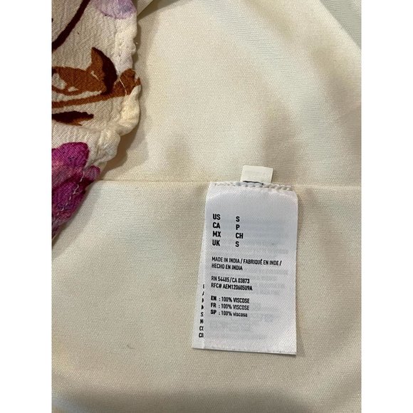 American Eagle Women Halter Neck Romper Floral Cherry Blossom Key Hole Pink SZ S - Picture 10 of 12